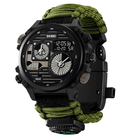 Часы мужские наручные спортивные Skmei 2202 Paracord (Зеленый нейлоновый ремешок) Винница