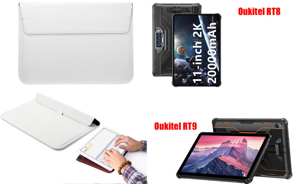 Чохол-конверт VitoCase для Oukitel RT8, Oukitel RT9, з функцією підставки для планшета Білий Київ - фото 1