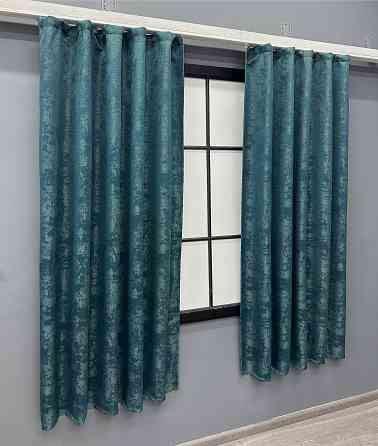 Комплект коротких штор VR-Textil Жаккард Sultan YL № 1546ш Лазурный 130х170 см 2 шт (35-0347) Киев