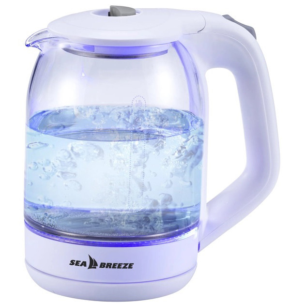 Бытовой чайник для кухни SeaBreeze, Стеклянный электрический чайник с подсветкой качественный ZK-40 Львов - изображение 7