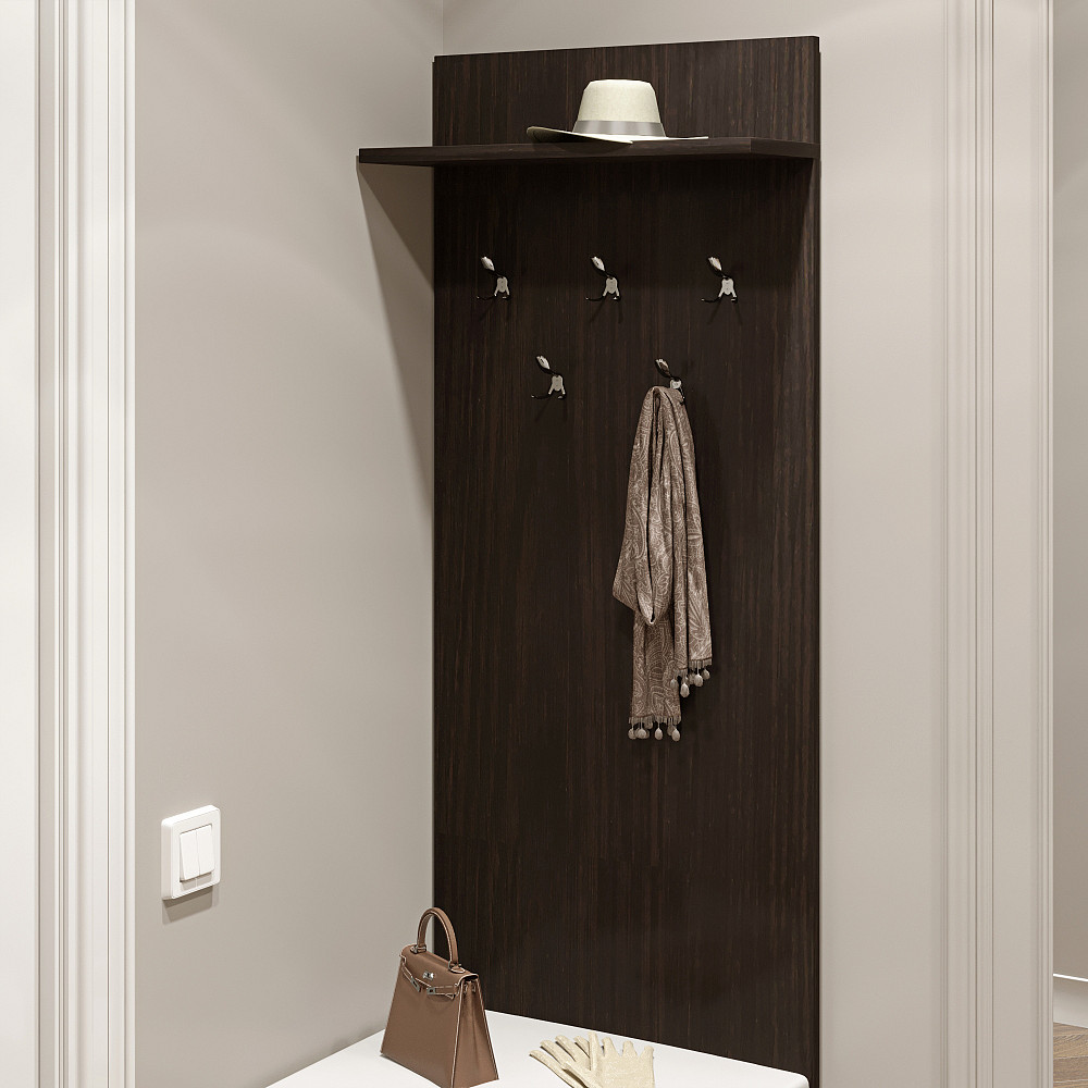 Вешалка на стену Эверест Соната-600 60х130 см венге темный (DTM-2121) Львов - изображение 1
