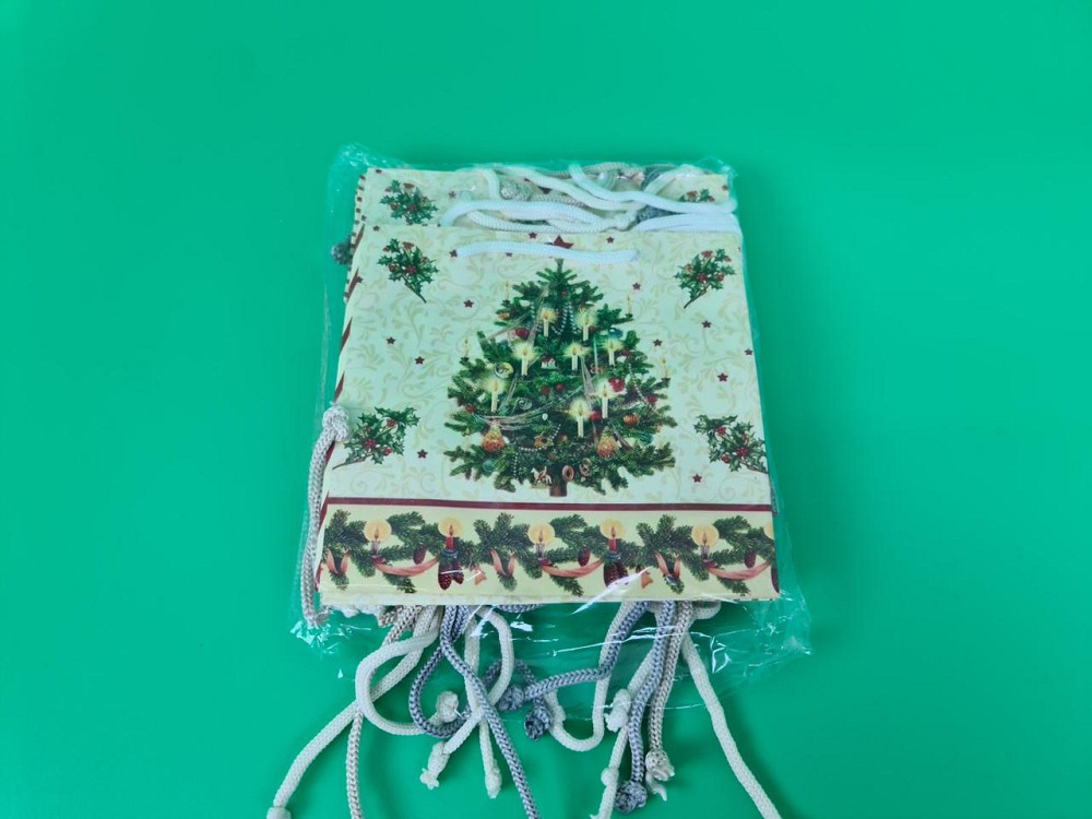 Новогодние, бумажные ,подарочные  пакеты с ручкой Чашка 16/16/8-020 (12 шт) Харьков - изображение 4