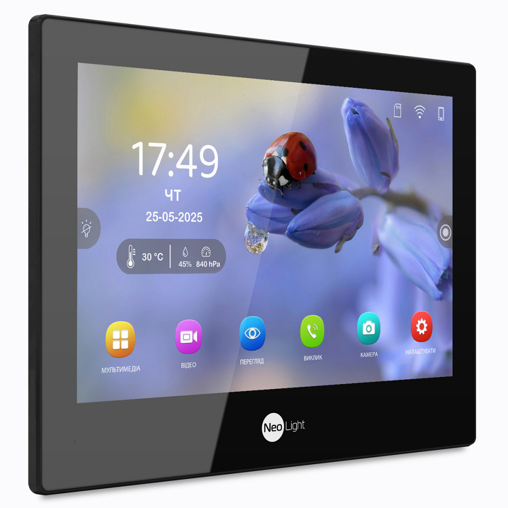 Комплект Wi-Fi IP-видеодомофон 8 дюймов Wi-Fi NeoLight ALPHA Hybrid Black и вызывной панели NeoLight Solo IPW Black Graphite Киев - изображение 6