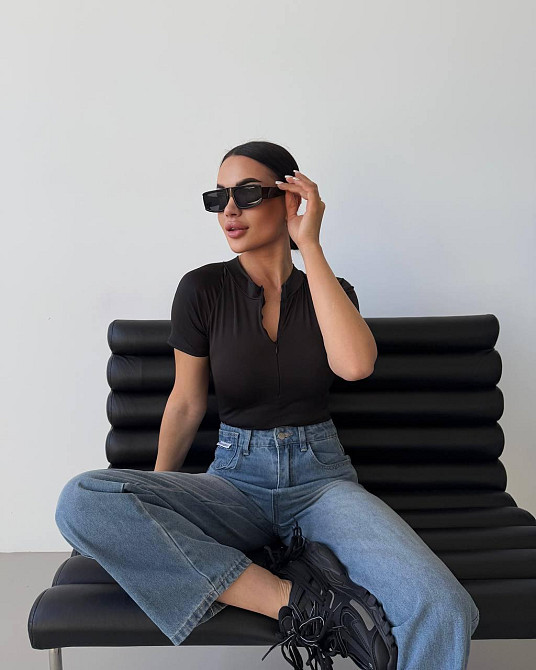 Жіночий базовий боді на блискавці мікродайвінг Чорний, 46/48 Одеса - фото 4