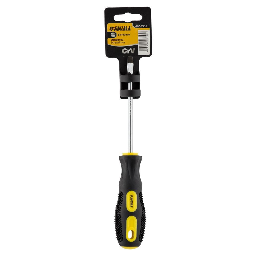 Отвертка SL5.0х100мм CrV SIGMA (4006351) Ровно - изображение 4