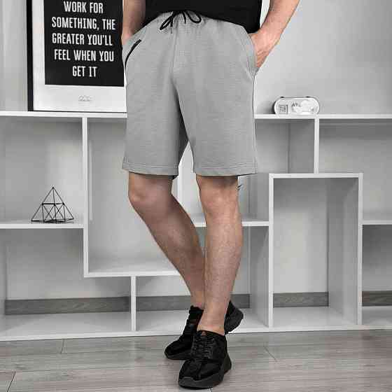 Легкі однотонні сталеві чоловічі шорти Pobedov Griz Київ