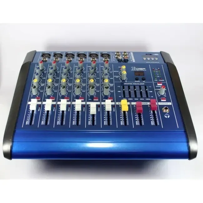 Професійний 7-канальний активний мікшерний пульт Mixer BT6300D: частотний діапазон 100 Гц – 20 кГц, 230 В Одеса - фото 1