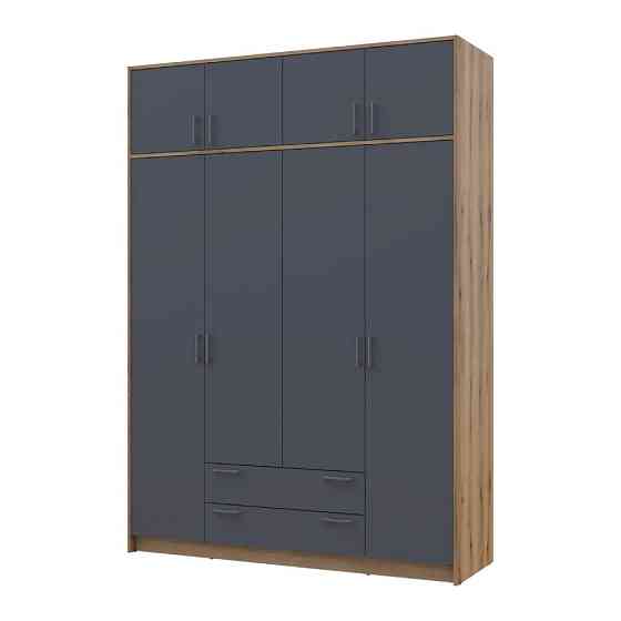 Шкаф для одежды Doros Ронди с антресолью Дуб Артизан/Графит 4ДСП 160х52х236 DRS-011665 (80737828) Львов