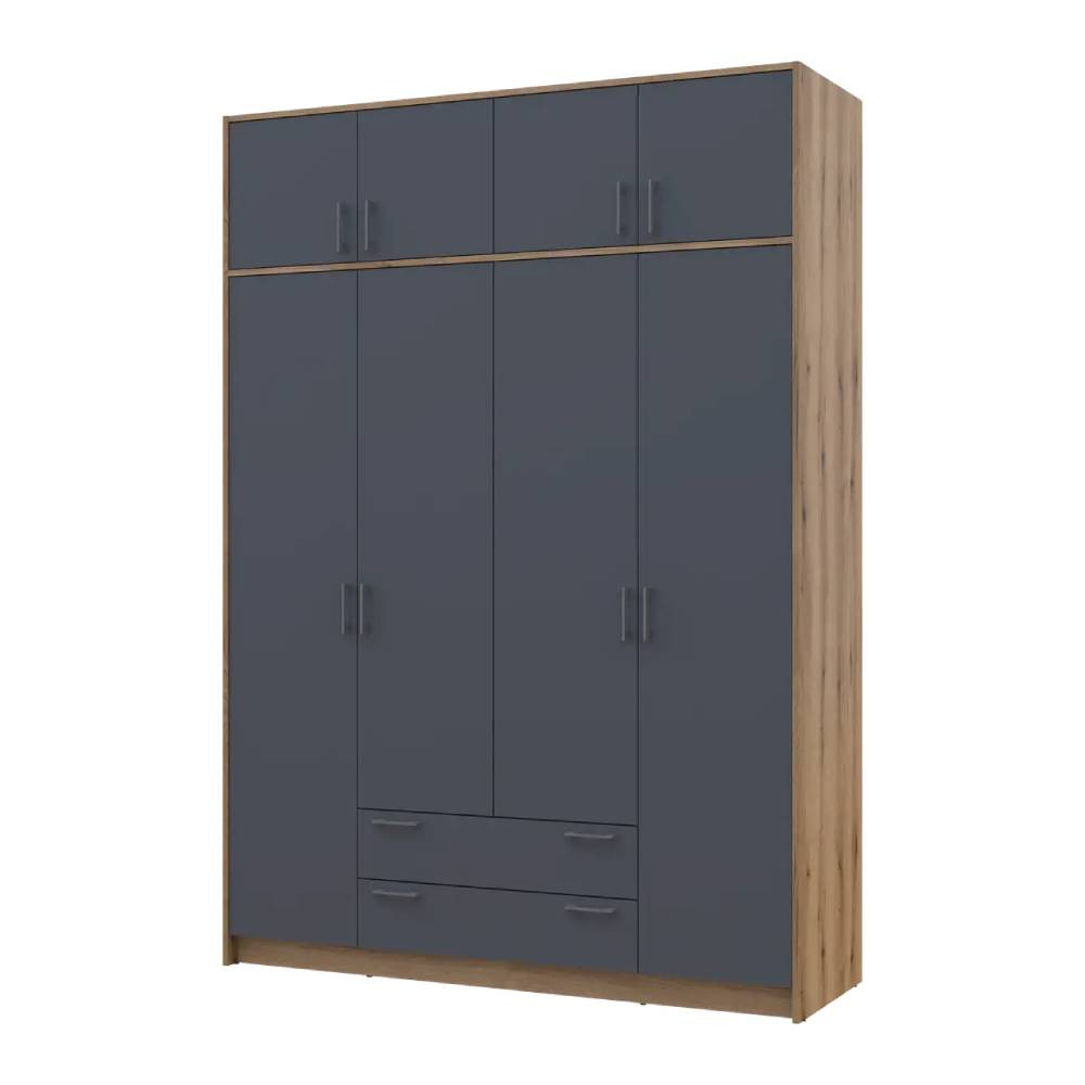 Шкаф для одежды Doros Ронди с антресолью Дуб Артизан/Графит 4ДСП 160х52х236 DRS-011665 (80737828) Львов - изображение 1