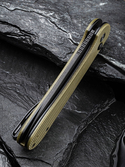 Ніж складаний туристичний Civivi Elementum Pocket, (8.9 см) 14C28N / Micarta оливковий Київ - фото 7