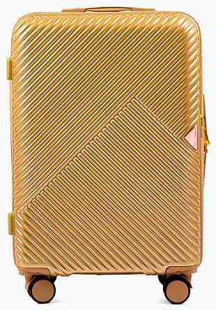 Чемодан пластиковый Wings WN01 средний 65 см золотистый Киев
