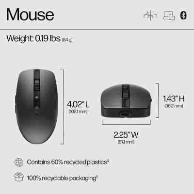 Мишка HP 710 Silent Rechargeable Wireless Black (6E6F2AA) Вінниця