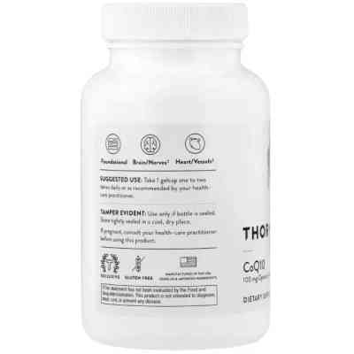 Вітамінно-мінеральний комплекс Thorne Коензим Q10, 100 мг, CoQ10, 60 гелевих капсул (THR-62401) Вінниця
