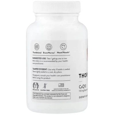 Вітамінно-мінеральний комплекс Thorne Коензим Q10, 100 мг, CoQ10, 60 гелевих капсул (THR-62401) Вінниця - фото 3