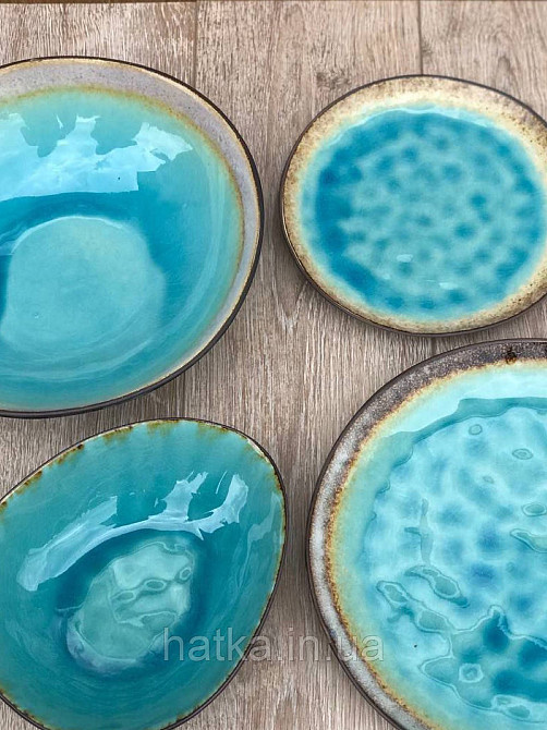 Салатник Olens "BLUE LAGUNA" 27x7 см кераміка круглий блакитний Київ - фото 2