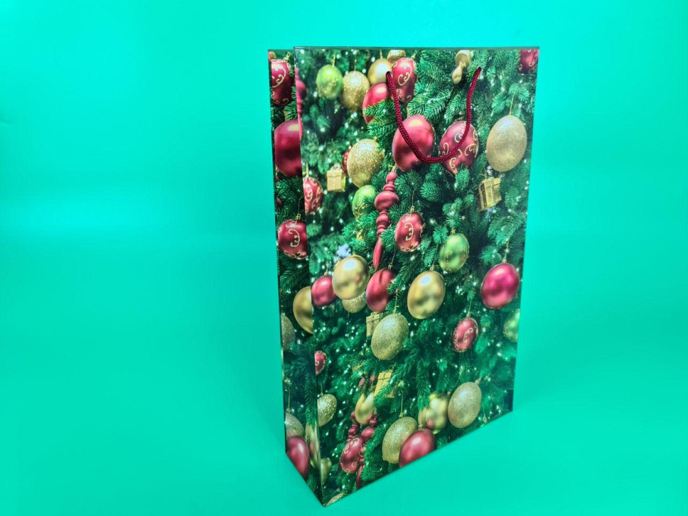 Большой бумажные пакет вертикальный 25/37/8 новогодний -016 (12 шт) Харьков - изображение 1