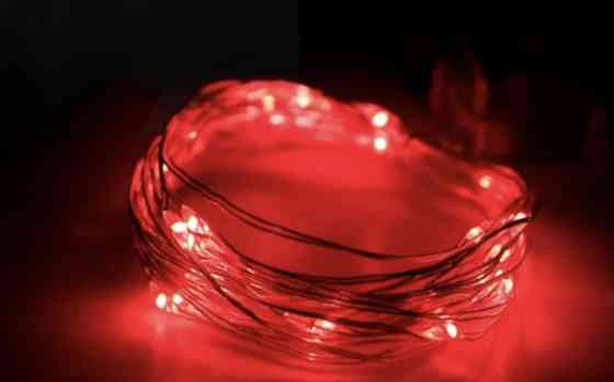 Гірлянда Роса 2 м 20 led на батарейках (Червоний) Сміла