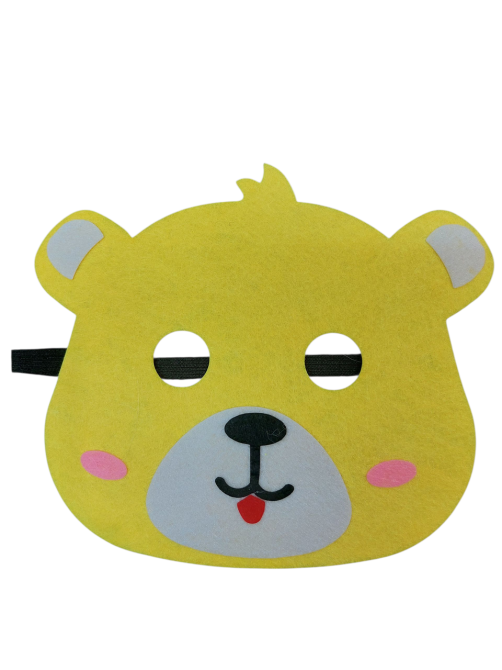 Дитяча маска Ведмідь із фетру one size жовтий Київ - фото 1