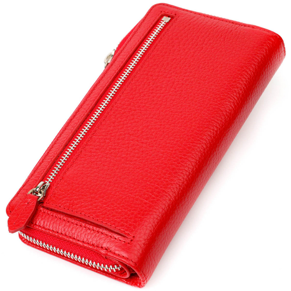 Вместительный женский кошелек с блоком для карт и документов из натуральной кожи Tony Bellucci 21956 Красный Киев - изображение 2