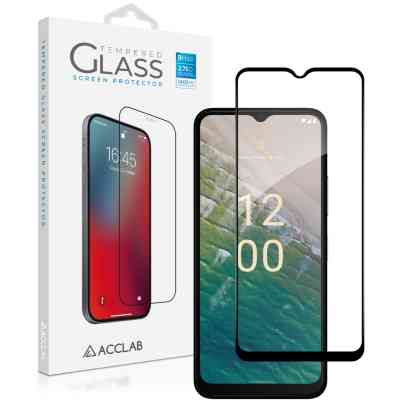 Стекло защитное ACCLAB Full Glue Nokia C32 Black (1283126582219) Винница