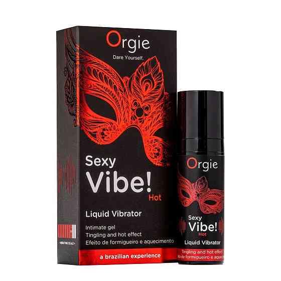 Жидкий вибратор Orgie Sexy Vibe! Hot, 15 мл, согревающий, очень мощный, со вкусом клубники Sex Aura Киев