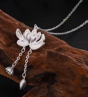 Кулон жіночий сріблястий Лотос Київ - фото 3