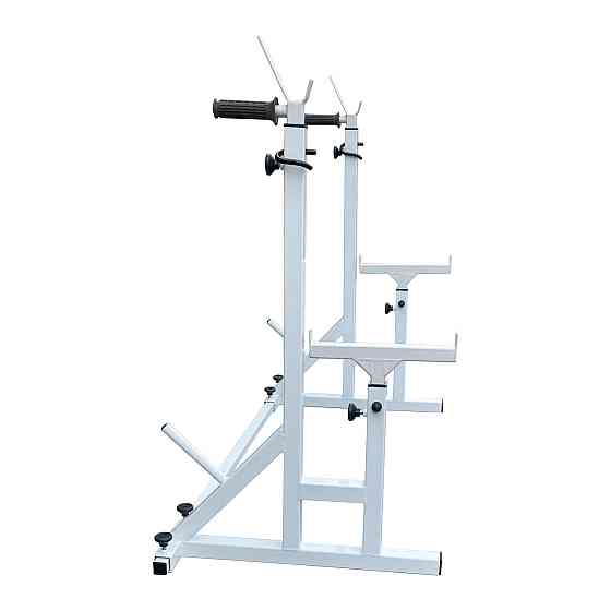 Стійки під штангу 40 на 40 мм Білий зі страхувальними упорами, брусами та штирями для зберігання блінів Київ