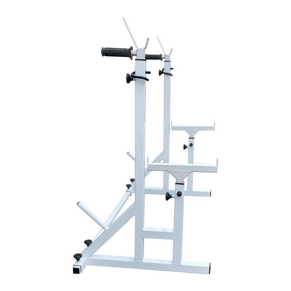 Стійки під штангу 40 на 40 мм Білий зі страхувальними упорами, брусами та штирями для зберігання блінів Київ - фото 4