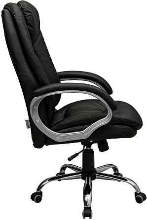 Офісне крісло керівника Elite ProDesign Хром Tilt М-1 Екошкіра Black (Прогумовані колеса) Днепр