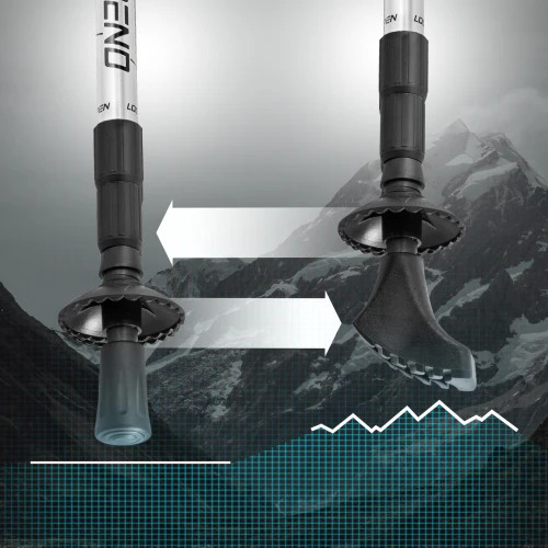 Палки для скандинавской ходьбы трекинговые палки Hop-Sport Nordend серебристые 80-135см две пары сапожек чехол Киев - изображение 8