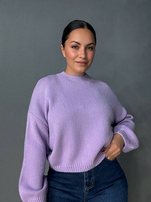 Светр жіночий Fancy Matinee 539 оверсайз однотонний, бузковий, one size Київ - фото 19