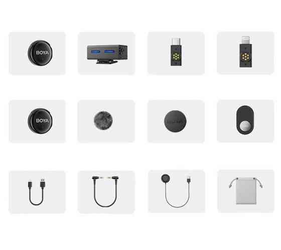 Мікрофон подвійний бездротовий з ШІ для телефону/камери Type-C Lightning Boya BOYALINK 3-03 SBR Київ