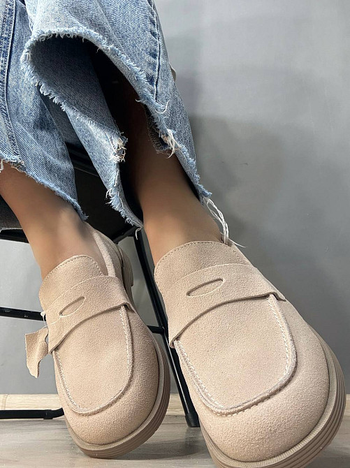 Туфлі жіночі Hengji 588-5 замшеві лофери бежеві, 40, 25 см Київ - фото 6