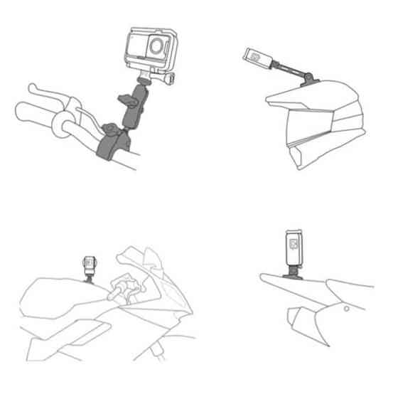 Крепление на мотошлем и на руль для Insta360 GoPro AC Prof BUNDLE-428C-2 Киев