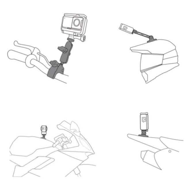 Кріплення на мотошолом та на кермо для Insta360 GoPro AC Prof BUNDLE-428C-2 Київ - фото 3