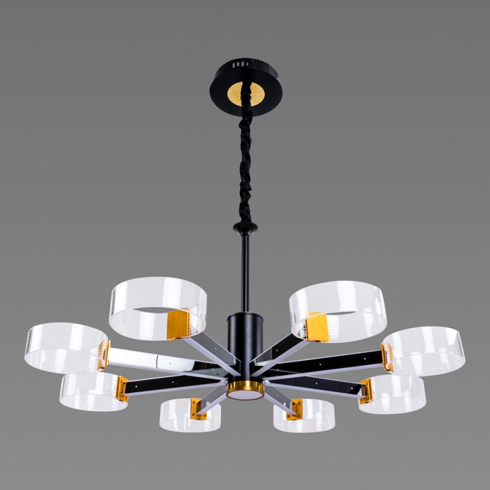SIRIUS Світлодіодна акрилова люстра Sirius N 3705-8 BLACK+GD Коломия - фото 1
