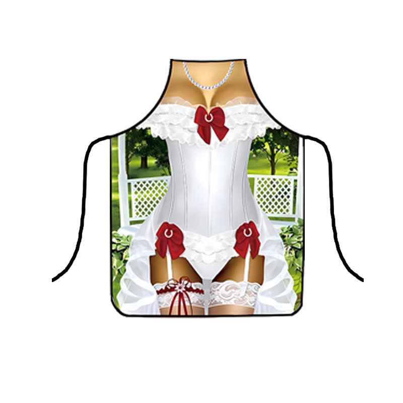 Фартух з приколом дівчина у весільній сукні 75 на 55 см різнобарвний Київ - фото 2
