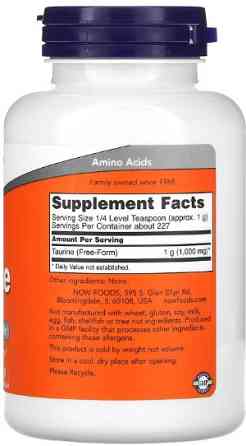 Таурин, чистый порошок NOW Foods Taurine Powder - 227g Киев