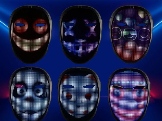 Маска інтерактивна Cyber Face з LED-екраном для вечірки та свята Вінниця