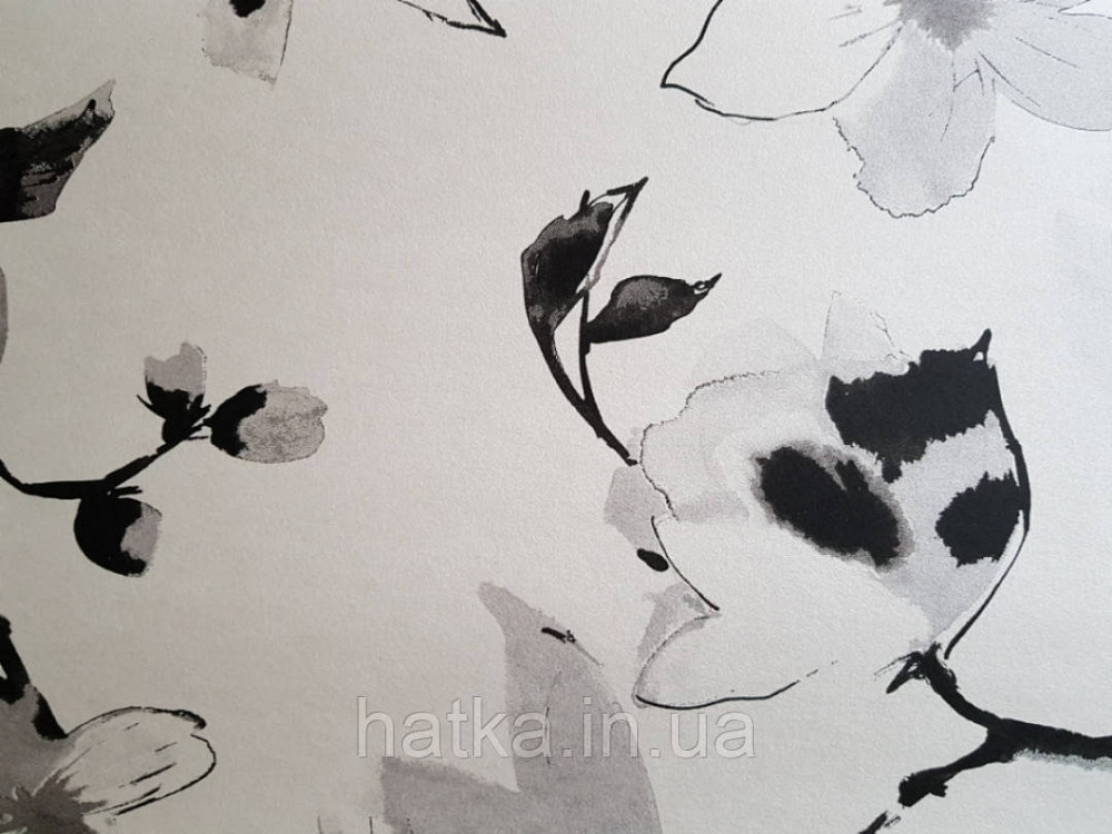 Шпалери флізелінові Khroma LAV004 LA VIE EN ROSE бежеві гілки квіти сірі і чорні Київ - фото 3