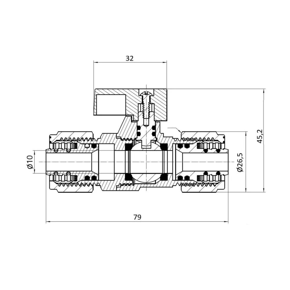 Кран кульовий обтискний Thermo Alliance Forte 16 SF263W15 Київ - фото 3