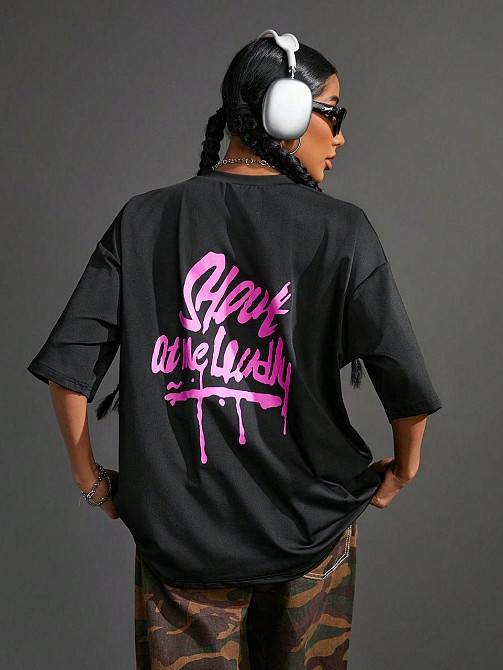 Футболка женская с принтом  46 Черная 2664084860 Днепр - изображение 1