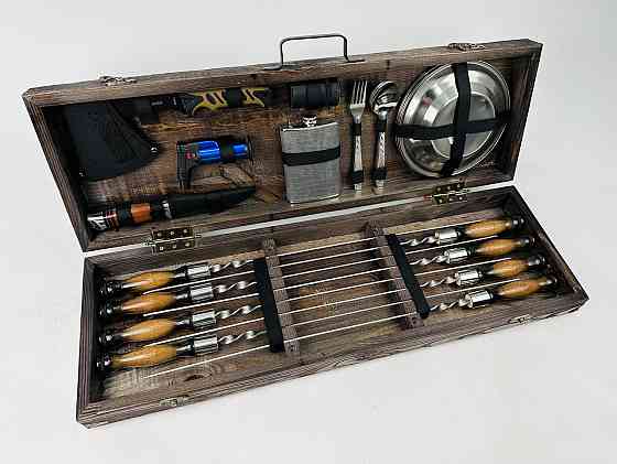 Подарочный набор шампуров в деревянном кейсе ПИКНИК HAPPY DAYS Тернополь