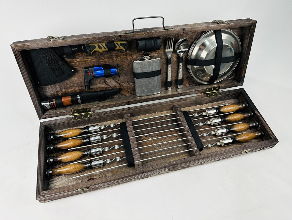 Подарунковий набір шампурів у дерев'яному кейсі ПІКНІК HAPPY DAYS Тернопіль - фото 5