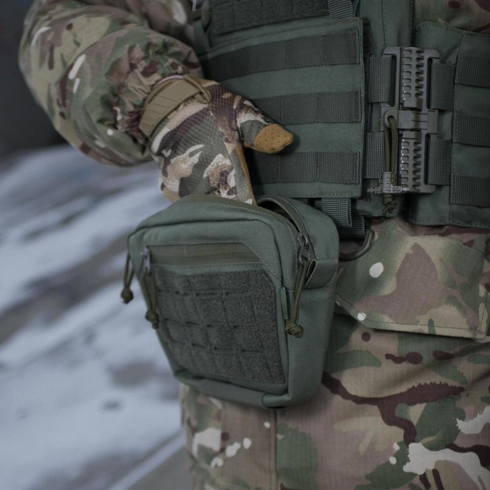 Сумка-напашник M Kiborg GU Cordura Khaki. Сумка напашник олива, хаки с велкро панелью Киев - изображение 8