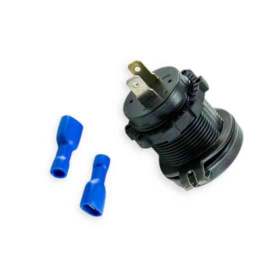 Гніздо врізне 1 USB швидка зарядка QC 3,0 12-24В, вольтметр, амперметр, підсвічування зелене Мукачево