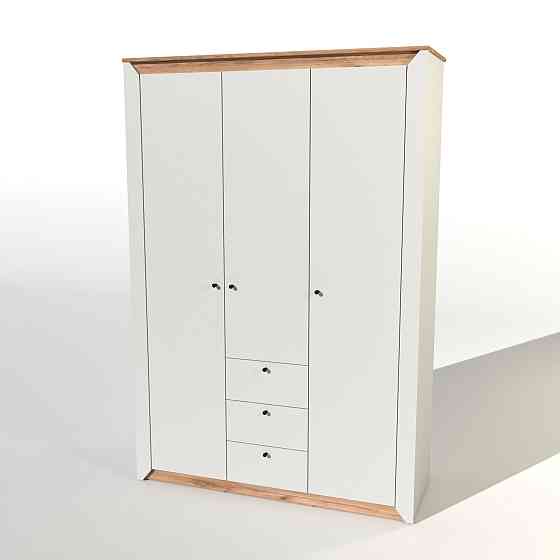 Шкаф трехдверный Эверест Нордик-1400 Белый + Дуб крафт золотой (DTM-5537) Днепр