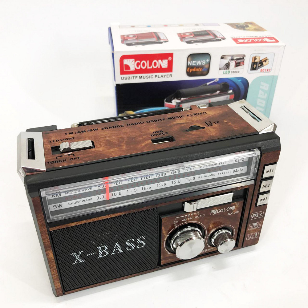 Fm аккумуляторный радио приемник в ретро стиле Golon RX-381, Радиоприемники аналоговые ZN-21 Киев - изображение 7