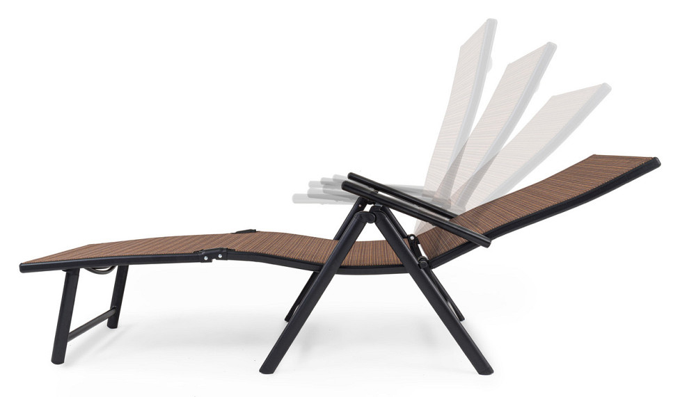 Садовий шезлонг з алюмінієвою рамою Di Volio Bolzano коричневий Киев - изображение 2
