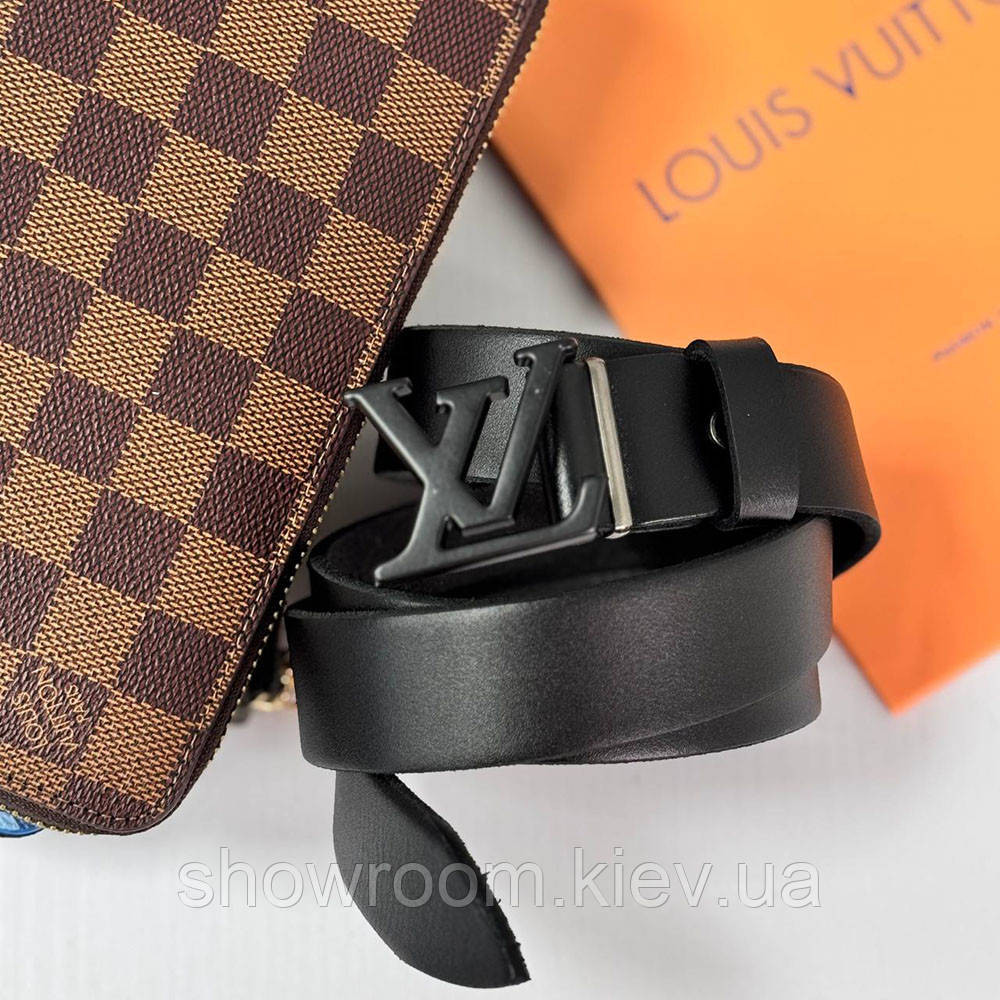 Жіночий шкіряний ремінь Lv, лв black (3 cм) (7111) Київ - фото 3